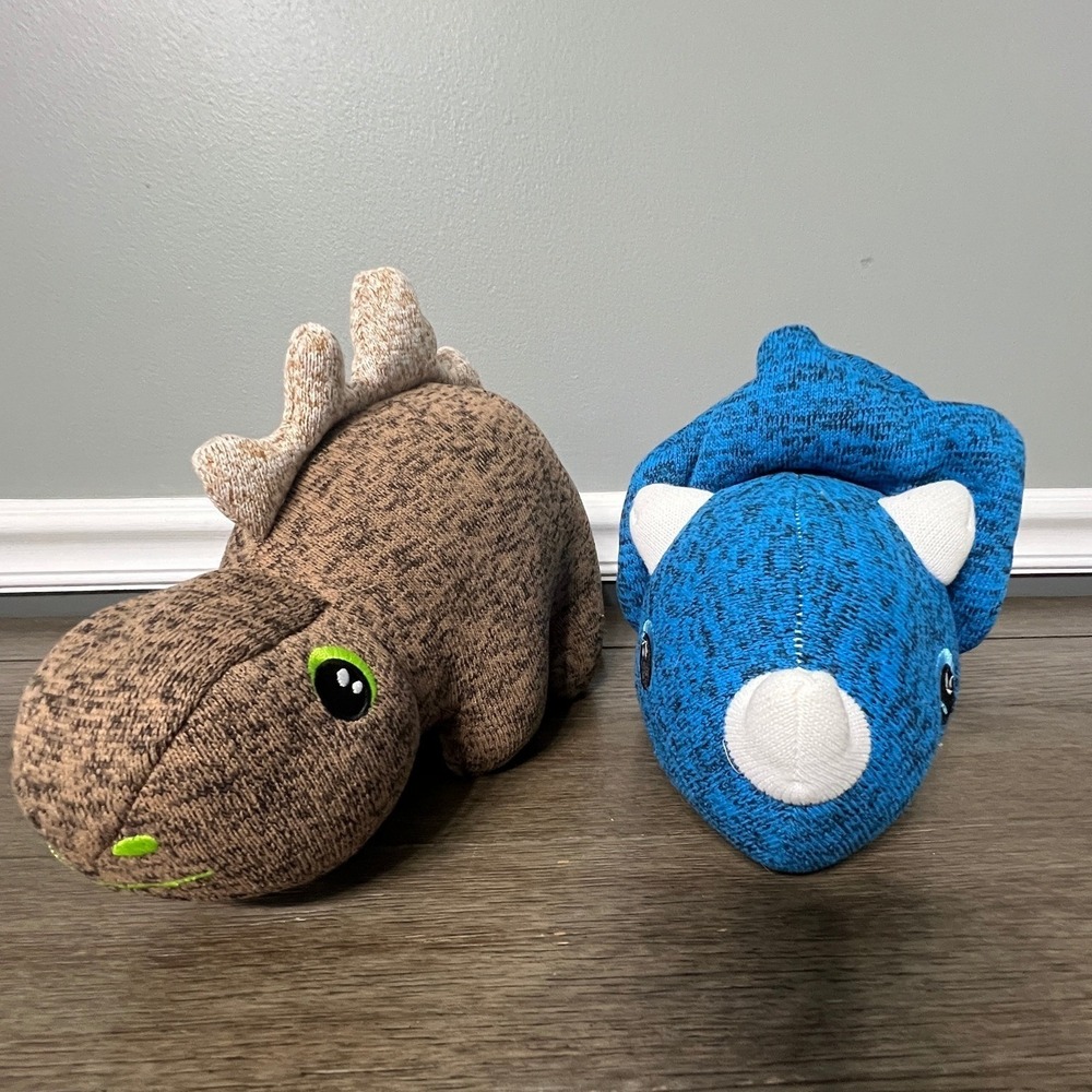 Toy Box Plush Stegosaurus and Triceratops Stuffed‎ Animal Set Kids Toys